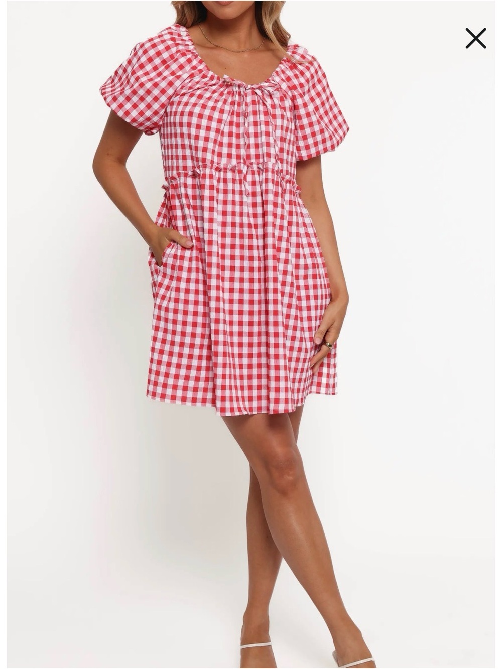 Dorthea Gingham Cotton Blend Minidress